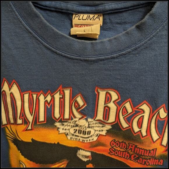 Vintage Y2K Myrtle Beach 60th Motorcycle Bike Rally May 2000 Jake Fat Man Shirt - Picture 7 of 7